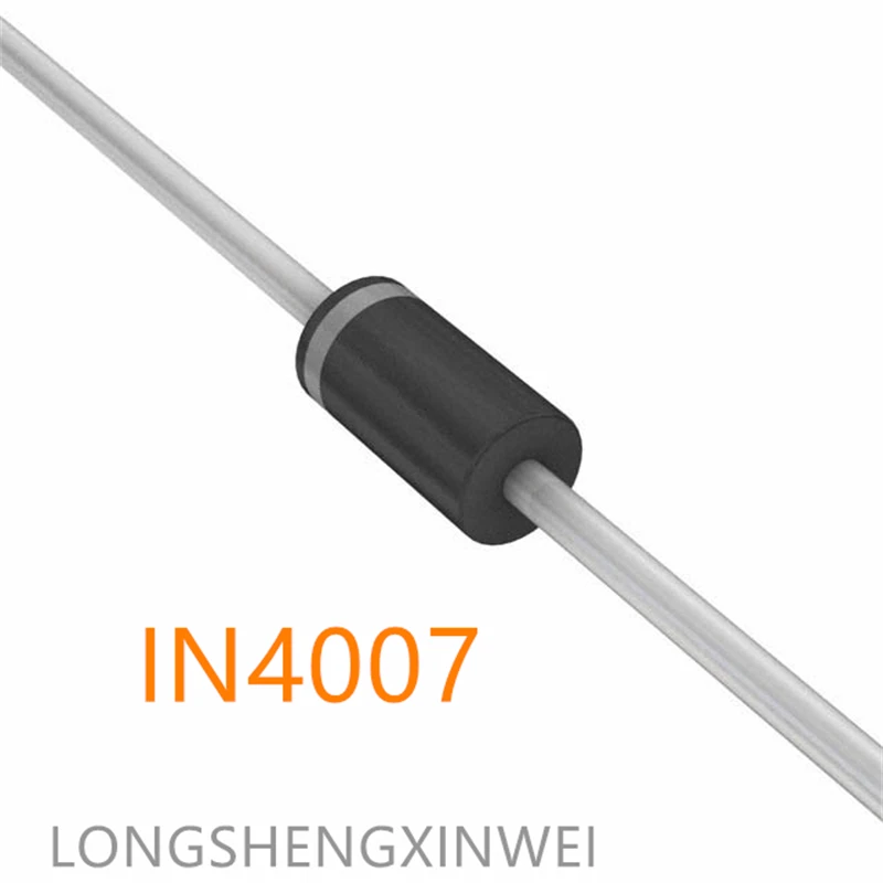 Новый прямой интерполированный выпрямитель 1N4007 DO41 IN4007 1A1000V, 100 шт.