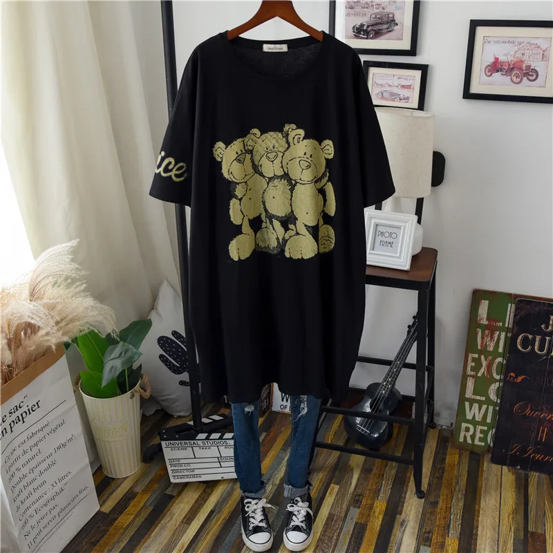 Футболка с короткими рукавами из чистого хлопка женская футболка средней длины