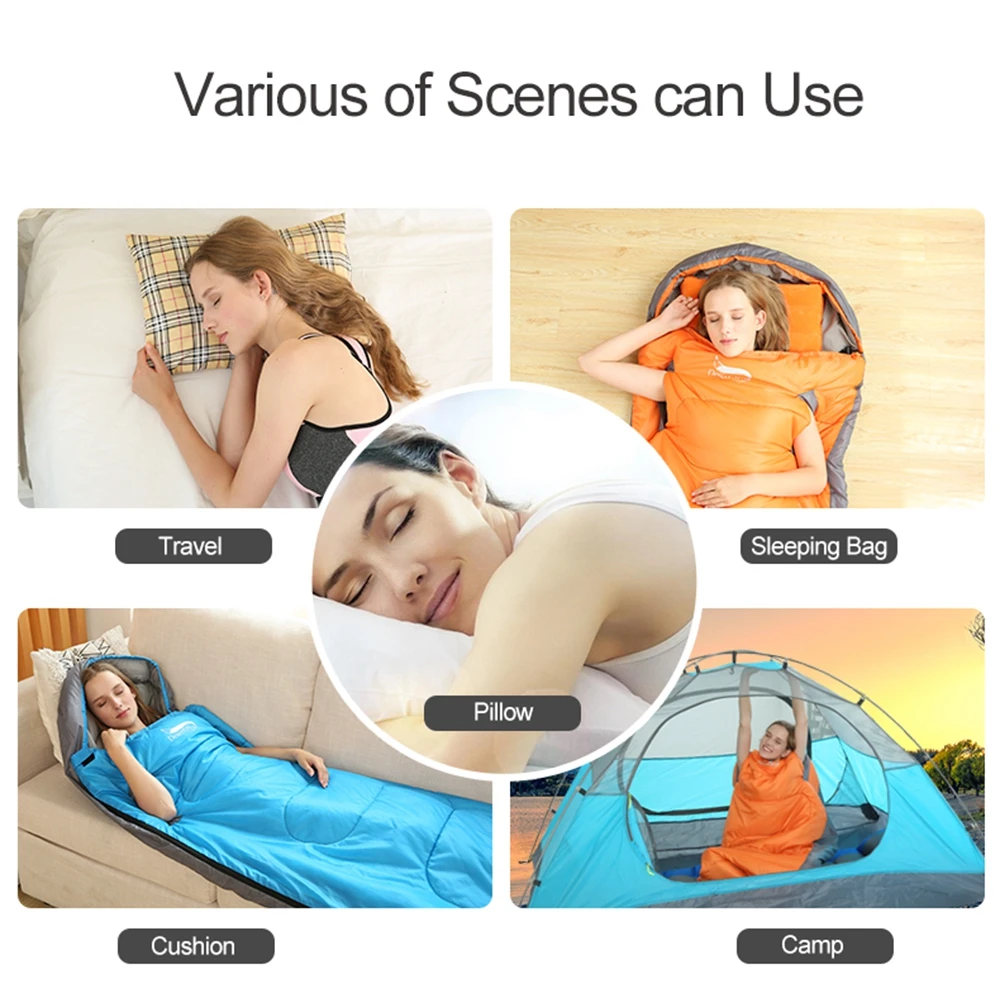 

Cotton Travel Folding Pillow, Portable Lightweight Sleeping Bag Pillows with Case for Camping, Hiking