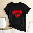 Футболка Мужскаяженская с принтом Super Dad Lettet, смешная рубашка на День отца, с коротким рукавом, в подарок, в стиле Харадзюку