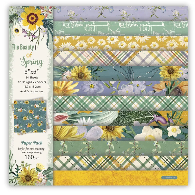 Бумажная упаковка для скрапбукинга 24 листа 6 дюймов | Дом и сад