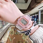 Новинка 2021, модные часы, женские золотые повседневные Прозрачные Цифровые спортивные часы, подарок для влюбленных, часы, детские женские часы