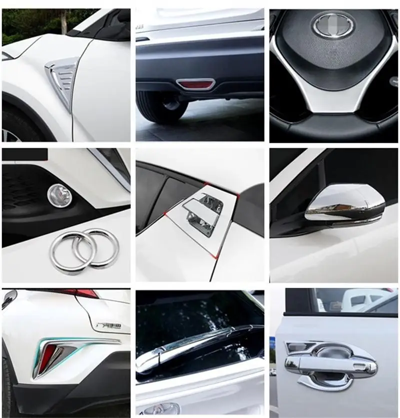 Хромированная дверная зеркальная ручка противотуманная фара крышка для Toyota C-HR CHR
