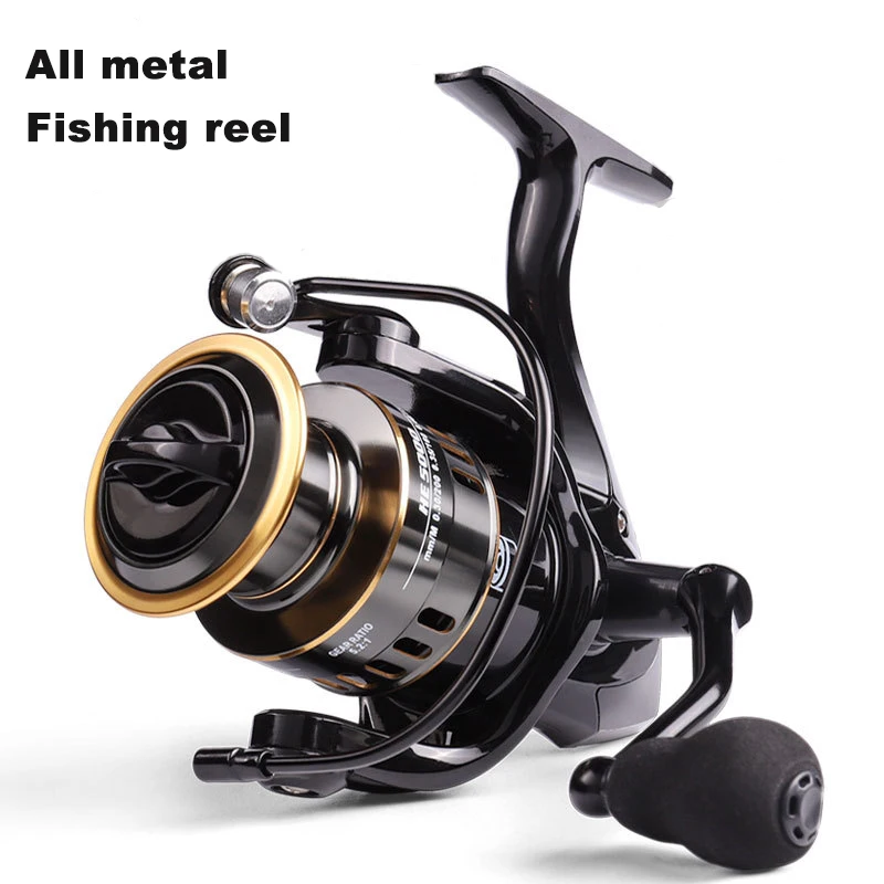 

HE1000-7000 All-metal Fishing Reel 5.2:1 Sea Pole Luya Rod Suitable for Rivers and Lakes High Speed Metal Spool Spinning Reel