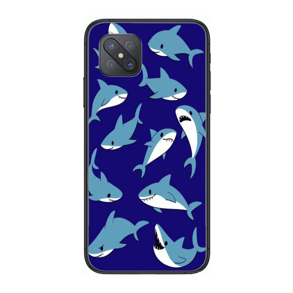 

Shark Cartoon Fashion Phone Case cover For OPPO A91 9 83 79 92s 5 F9 A7X Reno2 Realme6pro 5 black tpu cell cover