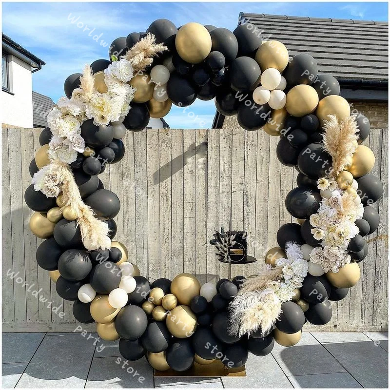 

Balloons Garland Arch Kit Baby Shower DIY Chrome Gold Latex Black Balloons Wedding Hawaiian Party Birthday Balloons Globos Decor