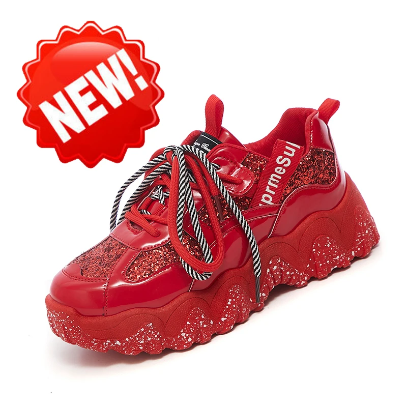 Женские кроссовки на платформе массивные вулканизированной подошве со стразами