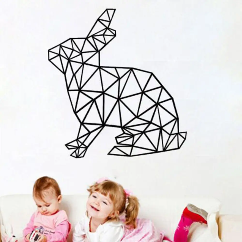 Геометрические абстрактные линии животные настенные Стикеры Лев собака слон