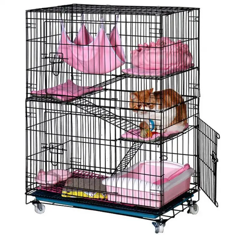 Клетка для кошек домашняя двойная Складная большая клетка свободное