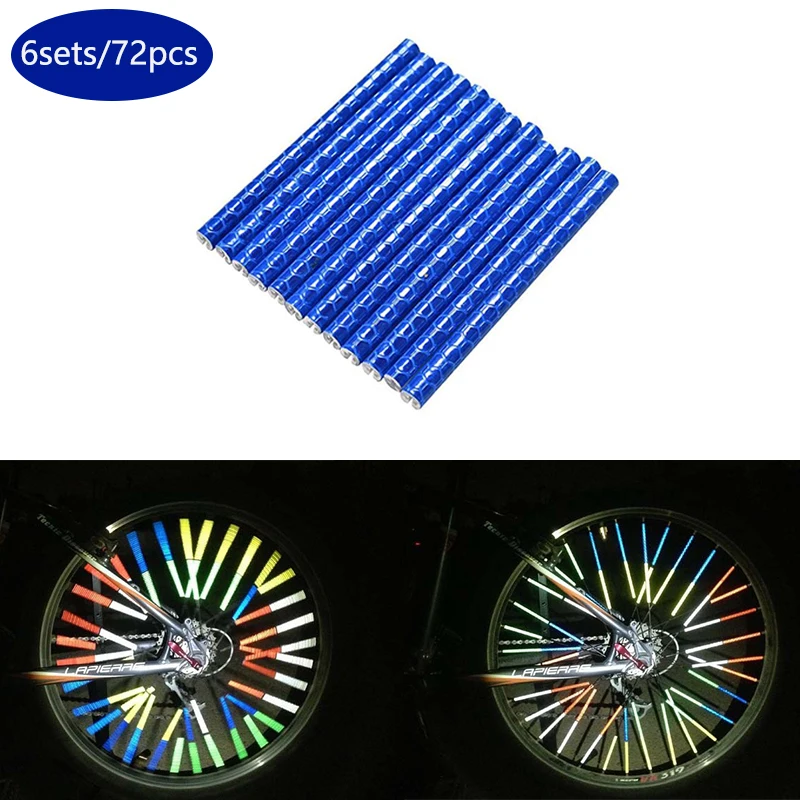 

Светоотражающая наклейка на спицы велосипеда, 6 комплектов/72 шт., предупреждающая трубка с зажимом, водонепроницаемые отражатели для спиц в...