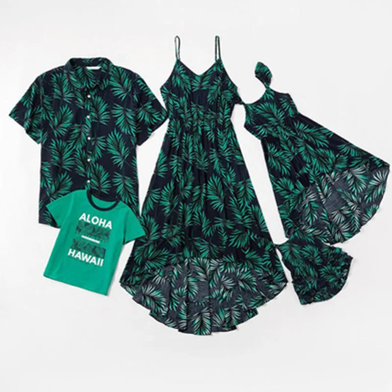 

Floral Mother Daughter Family Dresses Summer T-shrit Patchwork Layered Dress Mommy And Me Family Matching Clothes Family Look