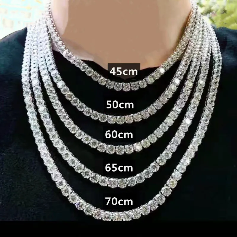 

Hip Hop Iced Out 5MM Mens womens Necklaces 1Row Rhinestone Choker Bling Crystal Tennis Chain Necklace for Men Jewelry Bracelet