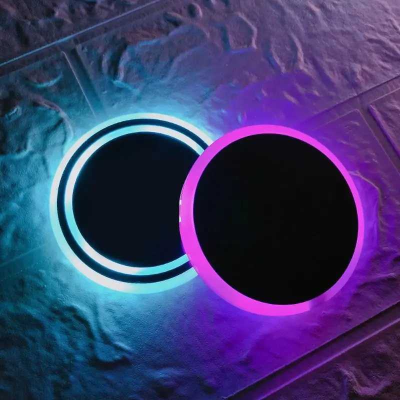 

LED Car Coaster Lights 7 Colors Changing USB Charging Mat Luminescent Cup Pad