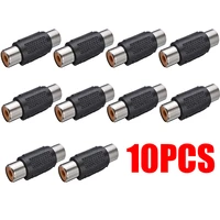 10pcs rca female to rca female audio video cable jack plug coupler adapter stereo audio connector