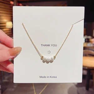New simple and fashionable baroque pearl titanium steel necklace female temperament all-match clavicle chain