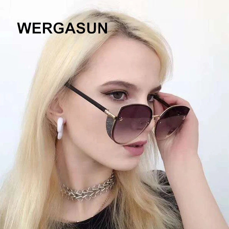 WERGASUN новые дизайнерские солнцезащитные очки большого размера роскошные