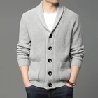 2021 Высококачественная шерстяная дизайнерская Толстая новая Корейская осенне-зимняя брендовая Модная вязаная куртка-свитер, мужские повседневные пальто, мужская одежда