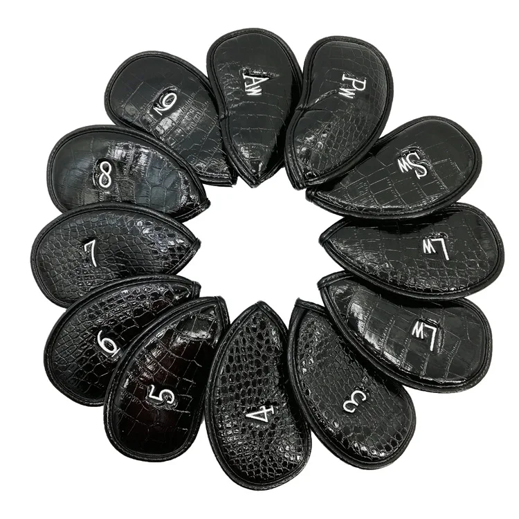

Golf club hat cover crocodile pattern PU black and white iron hat cover