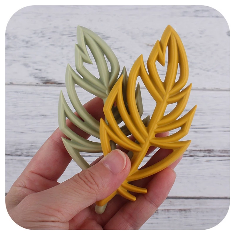 Mordedor de cuentas de silicona para beb&eacute;, mordedor con hoja de &aacute;rbol, chupete Molar para reci&eacute;n nacido, juguete de dentici&oacute;n infantil, regalos de Ducha-1