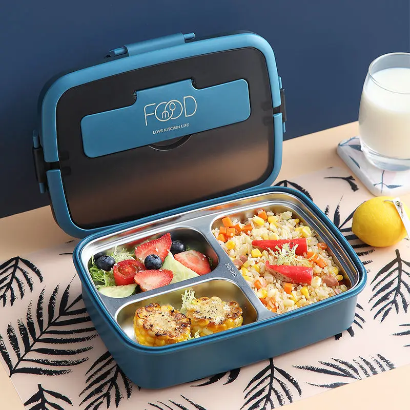 

304 stainless steel lunch box canteen microwave heating office worker lunch box student adult separated lunch lunch box