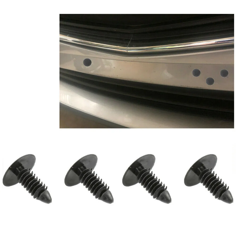 

4pcs Black 7mm Hole Bumper Plugs Clips For Front License Plate Holes Cover Plastic Fastener Screw Rivet Car Accessories