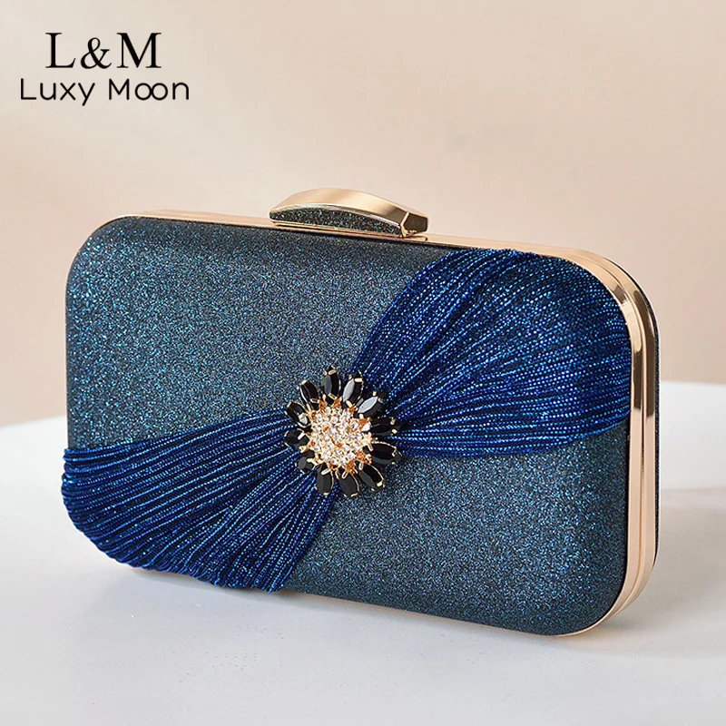 

Golden Diamond Evening Bag For Women Small Luxury Chain Handbag And Purse Clutch Floral Designer Bag Solid Shoulder Bag X424H