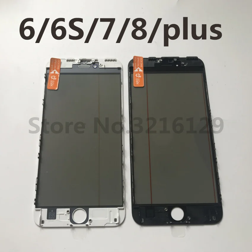 

10PCS AAA 4 in 1 Cold Press Front Screen Outer Glass with Frame OCA+Polarizer For iPhone 7 6 6s 8 plus 5 5s Screen Replacement