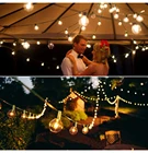 Уличная гирлянда, светодиодная уличная гирлянда с лампочками G50 на солнечной батарее в качестве Рождественского украшения, лампа для дома, внутреннего праздничного освещения