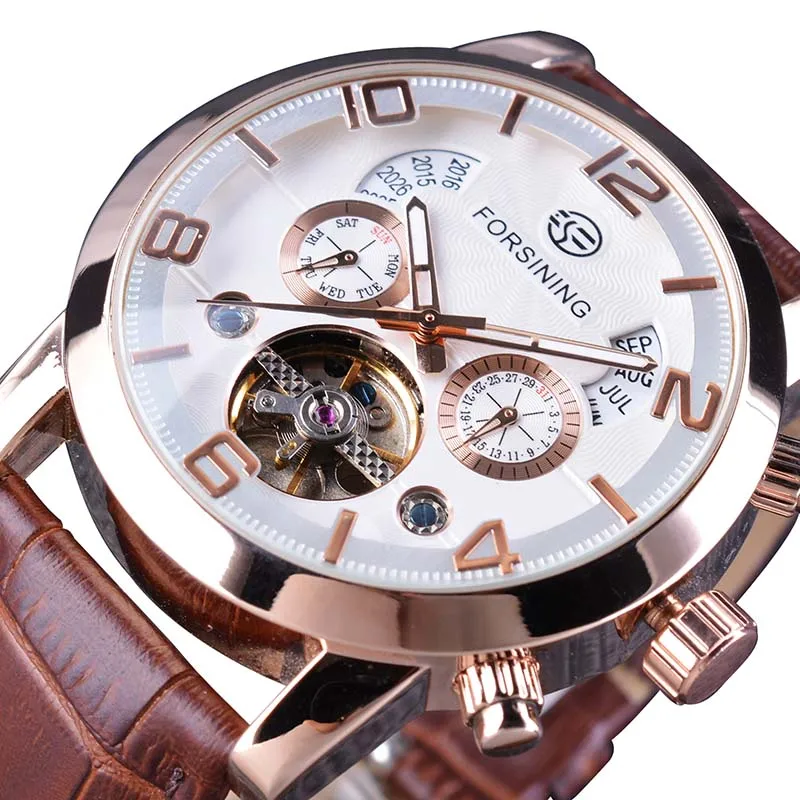 GMT373-10 Forsining Tourbillion модные волны черный золотой часы многофункциональный дисплей Мужские автоматические механические часы лучший бренд класса люкс - Цвет: GMT373-10