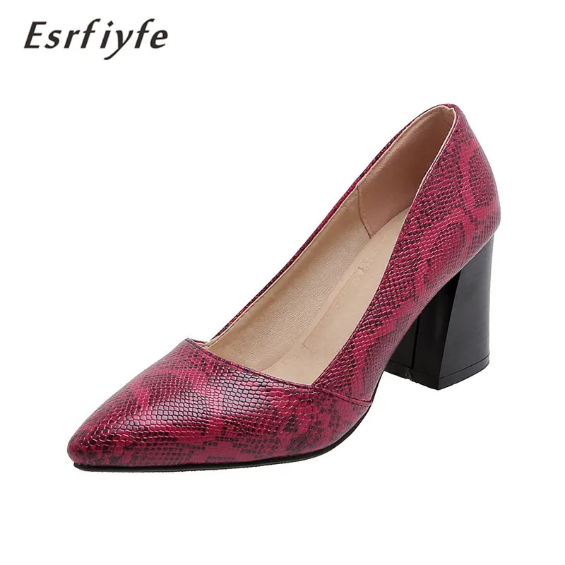 

ESRFIYFE 2020 New Plus Size 32-48 Women Pumps Fashion Snake Print Pointed Toe High Heel Shoes Office Ladies Dance Party Footwear