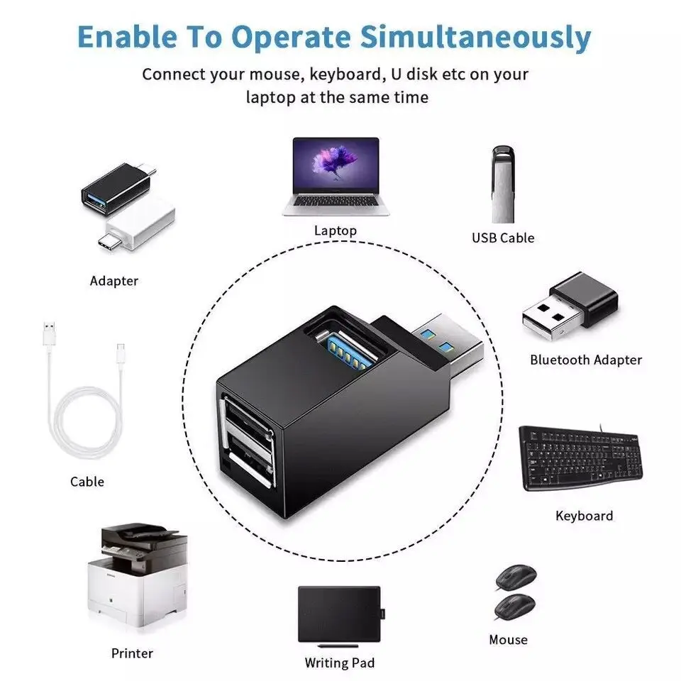 Разветвитель OUTMIX Mini с 3 портами USB 0 высокоскоростной разветвитель для передачи