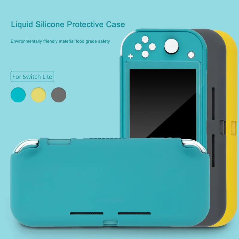 Защитный чехол из жидкого силикона для Nintendo Switch Lite цветной милый аксессуары