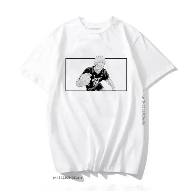 

Дизайнерская футболка Haikyuu Miya Atsumu, мужские кавайные топы, Мультяшные футболки с рисунком карате, футболки для мужчин, унисекс, Харадзюку, муж...