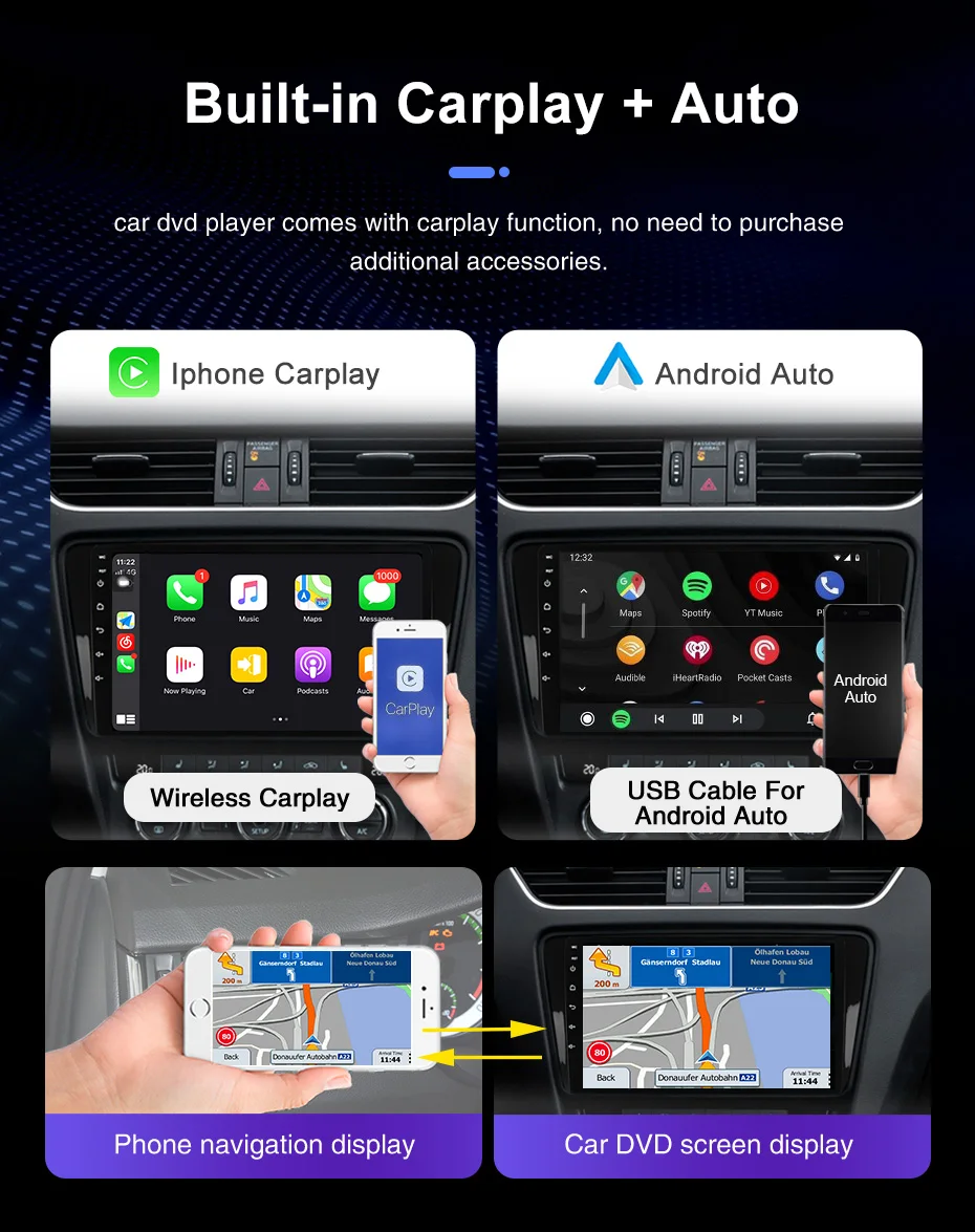 Автомобильный радиоприемник GPS-навигация Android 11 6G + 128G мультимедийный плеер для