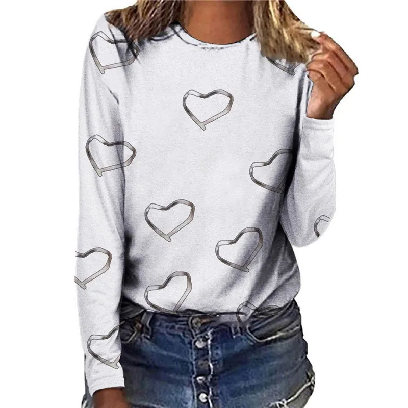 

Футболка женская демисезонная с длинным рукавом, круглым вырезом и геометрическим принтом