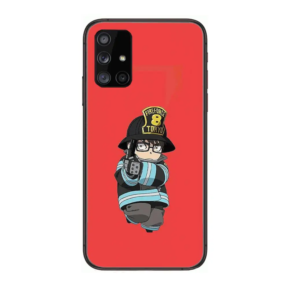

F-Fire Force style Phone Case Hull For Samsung Galaxy A 90 50 51 20 71 70 40 30 10 80 E 5G S Black Shell Art Cell Cover