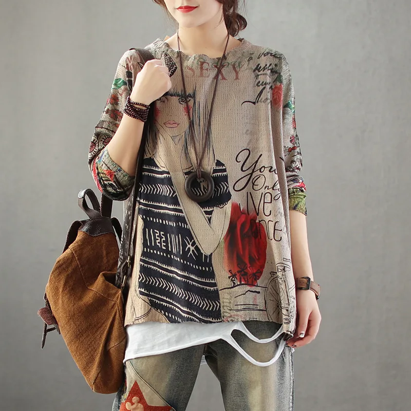 Женский свободный вязаный свитер в стиле ретро повседневные пуловеры с круглым