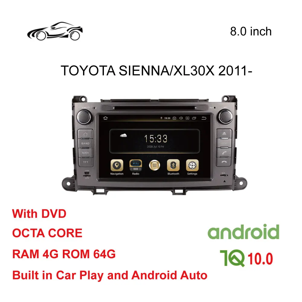 

SIENNA GPS Радио DVD ANDROID автомобильный GPS для TOYOTA SIENNA автомобильный DVD 8 дюймов автомобильный стерео ANDROID 4G + 64G Автомобильный мультимедийный навига...
