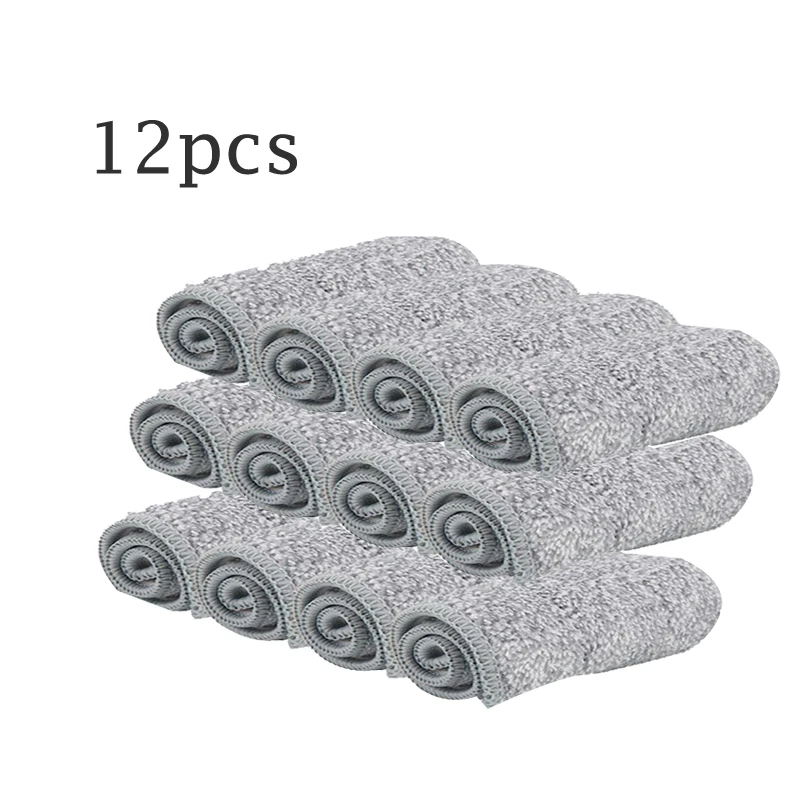 Only 12pcs Mop pads Тряпка для швабры с ведром без ручного отжима Швабра самовлажная и Очищающая система Химчистка микрофибра Швабра для пола - Цвет: Only 12pcs Mop pads