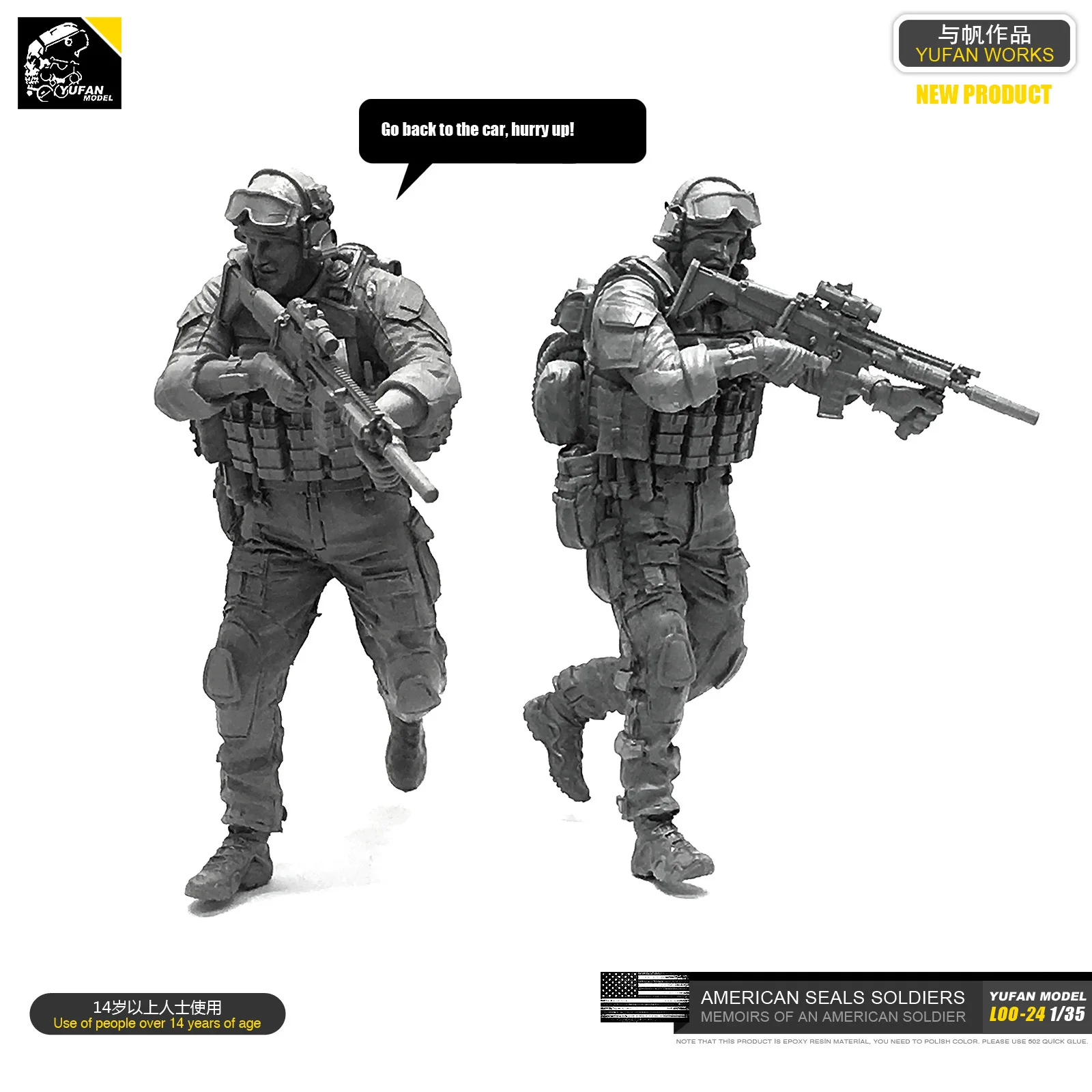 

Yufan Model 1/35 Figure Model Kit Resin Soldier Of Us Seal Commando Unmounted Loo-24
