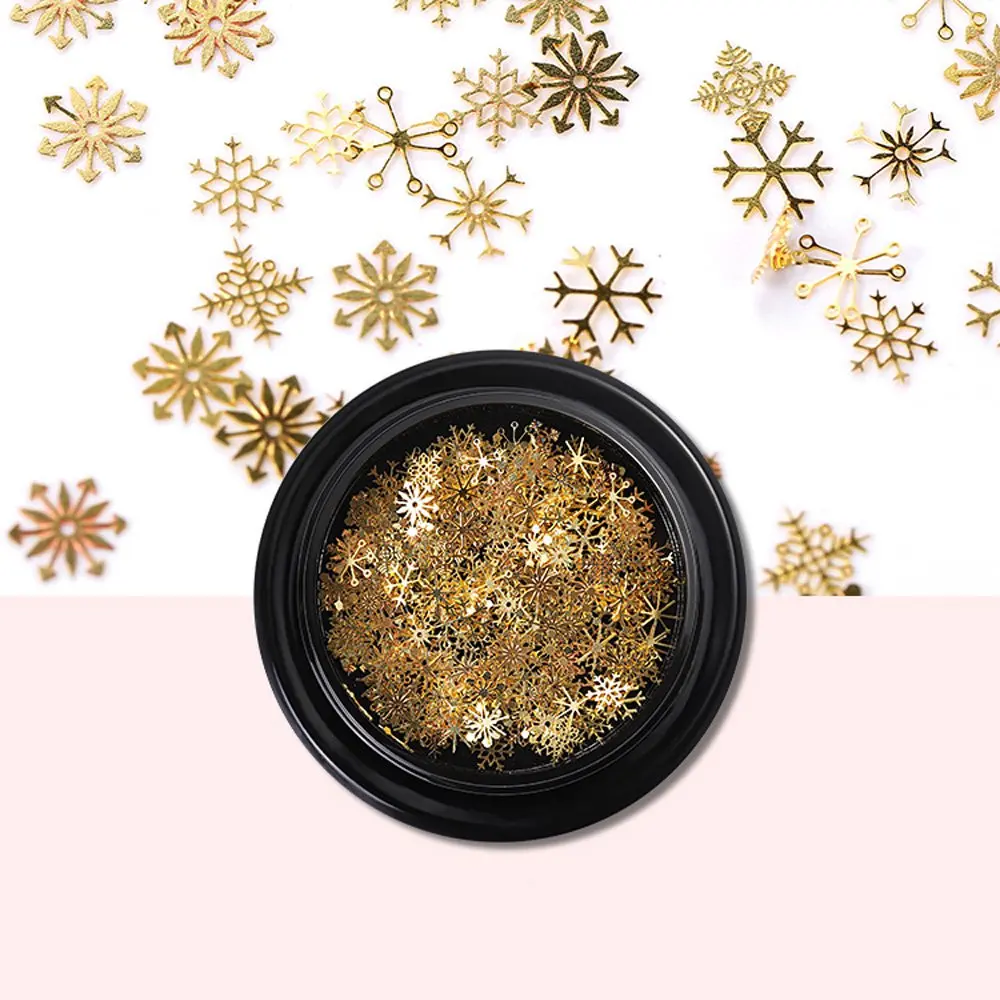 1 Box Shining Snowflake Nail Art Decorations Sequins Mixed Colorful 3D DIY Thin Slice Decal Christams Decor Manicure Tool | Красота и