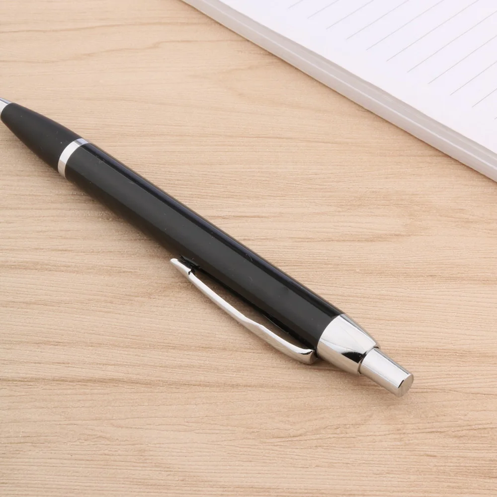 Новинка Металлическая черная фоторучка классическая золотая шариковая ручка с