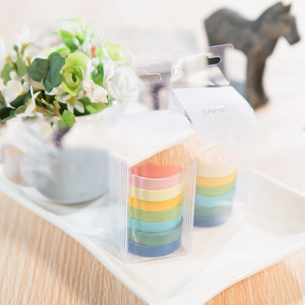 10 шт. разноцветная лента Радужный рулон маскирующая клейкая декоративная