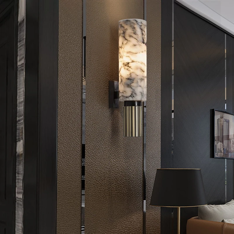 Светодиодный мраморный настенный светильник проект отеля декоративная лампа