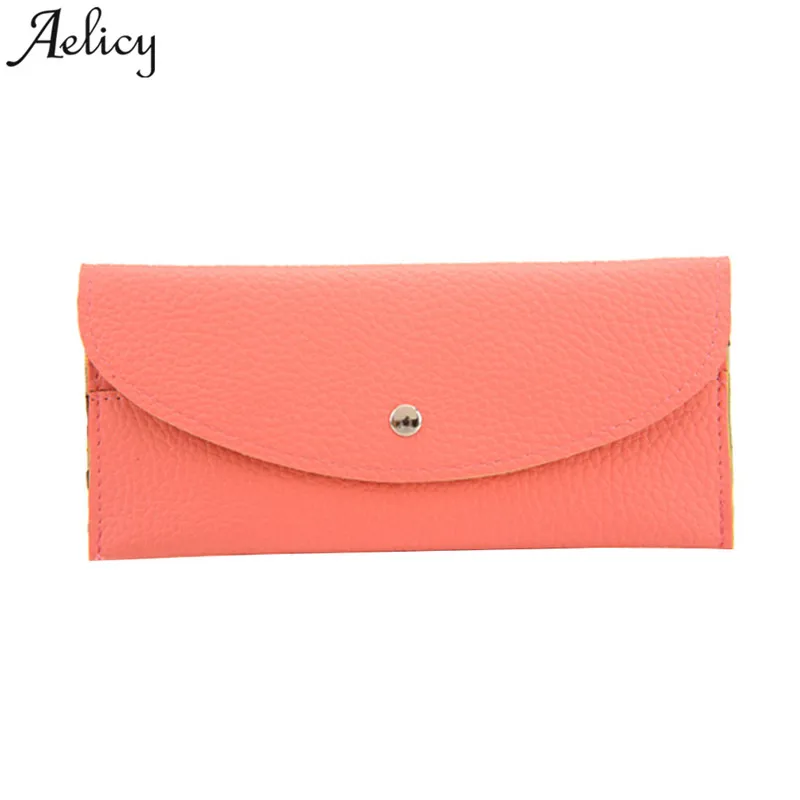 Aelicy Girls coin purse Leather Pure Color Coin Bags simple women wallets pouch Card Holder bolso nina portamonete 2020 new | Багаж и