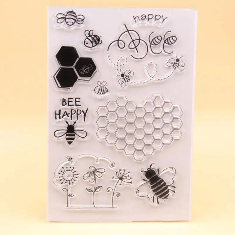

Little Bee Silicone Stamp DIY Cake Decoration Transparent DIY Card Scrapbooking Album Baking Cake Stamp Rubber Making X1R0