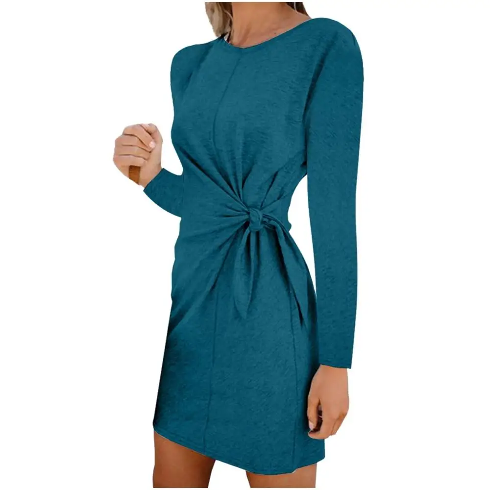 Винтажное модное женское облегающее привлекательное однотонное платье с