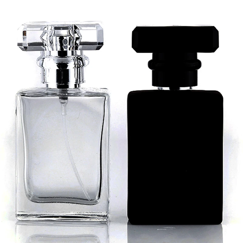 

Jxcaih 1Pcs New Flat Square Portable Glass Perfume Bottle Spray Empty And Nebulizer Can Fill 30 Ml