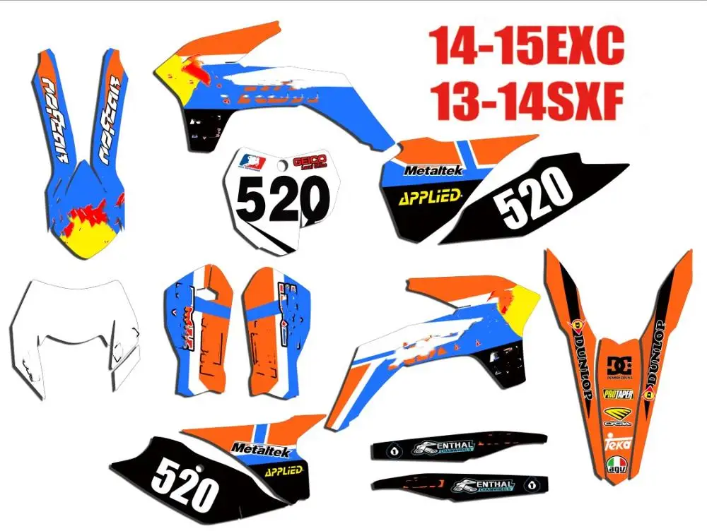 Наклейки 3M с бесплатными пользовательскими цифрами графические наклейки SX EXC