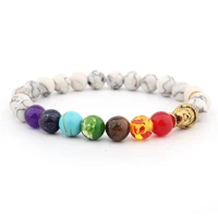 hot sale distance 7 chakra bracelet white beads buddha reiki prayer bracelets for women men fashion jewelry gifts bracelet femme